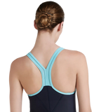 Women's Endurance 10 Essential Panel Racerback Legsuit Swimwear - True Navy & Marine Blue