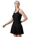 Women's Endurance10 Ruched Racerback Swimdress With Boyleg - Black