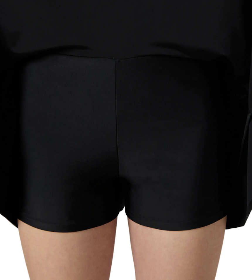 Women's Endurance10 Ruched Racerback Swimdress With Boyleg - Black