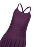 Women's Enduraflex Ruched Racerback Swimdress With Boyleg - Plum Dandy