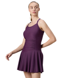 Women's Enduraflex Ruched Racerback Swimdress With Boyleg - Plum Dandy