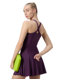 Women's Enduraflex Ruched Racerback Swimdress With Boyleg - Plum Dandy