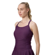 Women's Enduraflex Ruched Racerback Swimdress With Boyleg - Plum Dandy