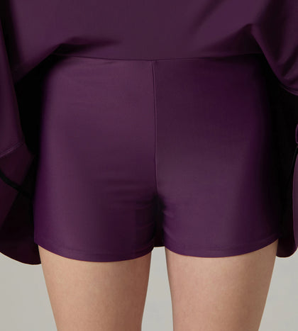 Women's Enduraflex Ruched Racerback Swimdress With Boyleg - Plum Dandy