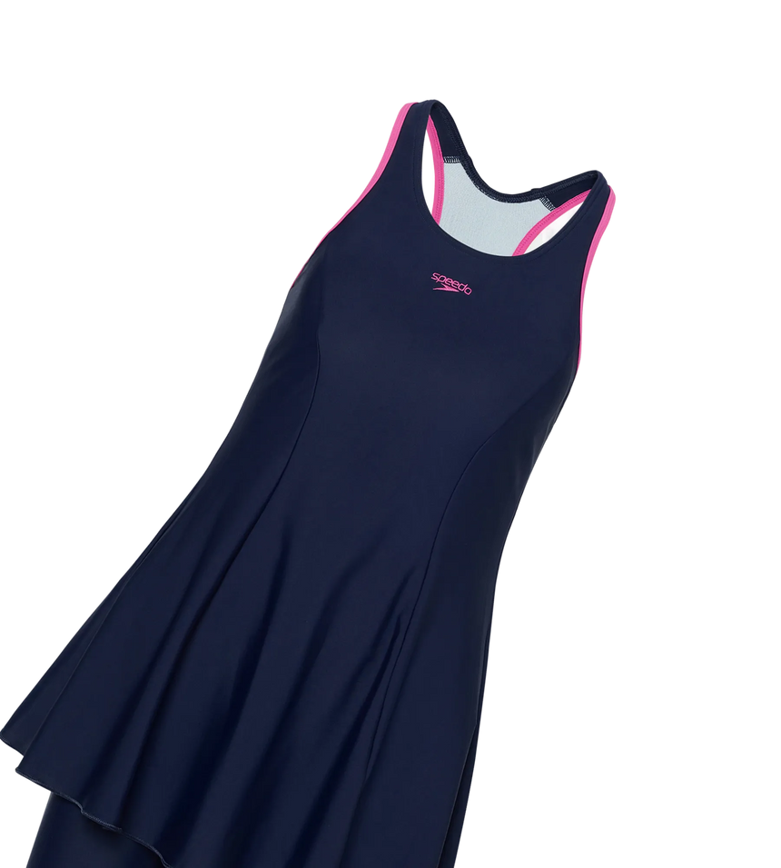 Women's Endurance10 Racerback Swimdress With Kneeleg - True Navy & Margarita Pink