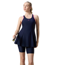 Women's Endurance10 Racerback Swimdress With Kneeleg - True Navy & Margarita Pink