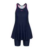Women's Endurance10 Racerback Swimdress With Kneeleg - True Navy & Margarita Pink