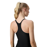 Women's Endurance10 Racerback Swimdress With Kneeleg - Black & Dusty Pink