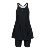Women's Endurance10 Racerback Swimdress With Kneeleg - Black & Dusty Pink