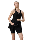 Women's Endurance10 Racerback Swimdress With Kneeleg - Black & Dusty Pink