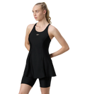 Women's Endurance10 Racerback Swimdress With Kneeleg - Black & Dusty Pink