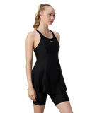 Women's Endurance10 Racerback Swimdress With Kneeleg - Black & Dusty Pink