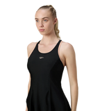 Women's Endurance10 Racerback Swimdress With Kneeleg - Black & Dusty Pink
