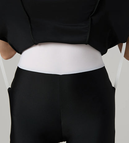 Women's Endurance10 Racerback Swimdress With Kneeleg - Black & Dusty Pink