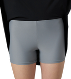 Women's Ribbed Lite Swimming Skirt With Bulit In Shorts - Black & Coin Grey