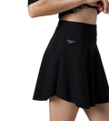 Women's Ribbed Lite Swimming Skirt With Bulit In Shorts - Black & Coin Grey