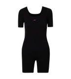 Women's Endurance+ Sleeved Myrtle U-Back Legsuit - Black & Neon Violet