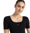 Women's Endurance+ Sleeved Myrtle U-Back Legsuit - Black & Neon Violet