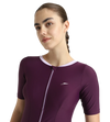 Women's Enduraflex Closedback Sleeved Swimdress With Boyleg - Plum Dandy & Lilac Breeze