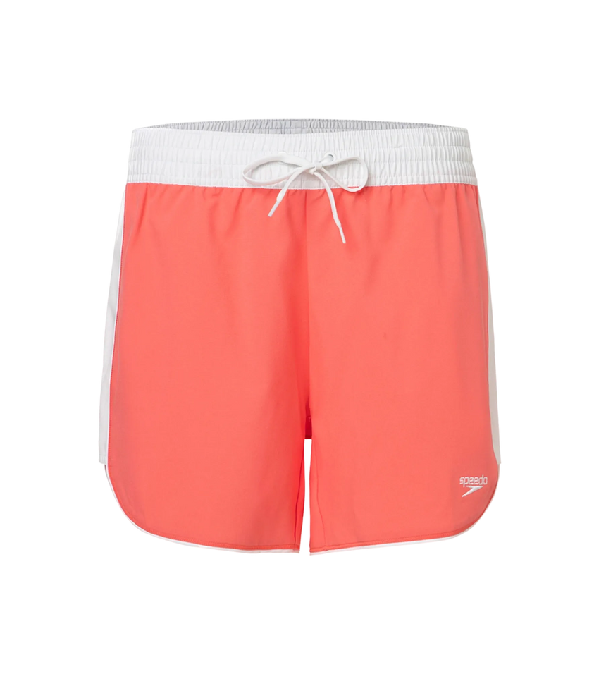 Women's 4 Way Comfort Stretch Leisure Watershorts With Side Pockets - Coral Sands & White