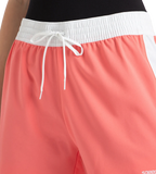 Women's 4 Way Comfort Stretch Leisure Watershorts With Side Pockets - Coral Sands & White