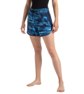 Women's 4 Way Flex Essential Printed Watershorts With Side Pockets - Peacoat, Cerulean Blue & Picton Blue
