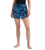 Women's 4 Way Flex Essential Printed Watershorts With Side Pockets - Peacoat, Cerulean Blue & Picton Blue