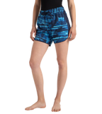 Women's 4 Way Flex Essential Printed Watershorts With Side Pockets - Peacoat, Cerulean Blue & Picton Blue