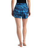 Women's 4 Way Flex Essential Printed Watershorts With Side Pockets - Peacoat, Cerulean Blue & Picton Blue