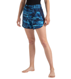 Women's 4 Way Flex Essential Printed Watershorts With Side Pockets - Peacoat, Cerulean Blue & Picton Blue