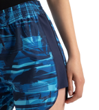 Women's 4 Way Flex Essential Printed Watershorts With Side Pockets - Peacoat, Cerulean Blue & Picton Blue