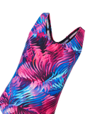Girl's Endurance10 Hyperboom Printed Racerback V-Cut One Piece Swimsuit - Peacoat, Margarita Pink & True Navy