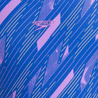 Girl's Endurance 10 Hyperboom Print Racerback One Piece V-Cut Swimsuit - Sweet Purple & True Cobalt