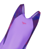 Girl's Endurabrite Splice Print Racerback V-Cut One Piece Swimsuit - Purple Mist & Margarita Pink