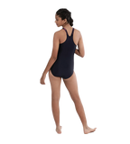 Girl's Endurance 10 Hyperboom Splice Racerback One Piece V-Cut Swimsuit - True Navy & Electric Pink