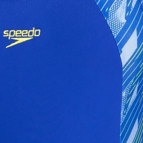 Girl's Recycled Endurance 10 Hyperboom Splice Racerback One Piece V-Cut Swimsuit - True Cobalt & Curious Blue
