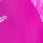 Girl's Endura Brite Hyperboom Print Splice Racerback V-Cut One Piece Swimsuit - Diva, Neon Violet & Lilac Breeze