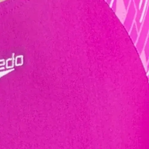 Girl's Endura Brite Hyperboom Print Splice Racerback V-Cut One Piece Swimsuit - Diva, Neon Violet & Lilac Breeze