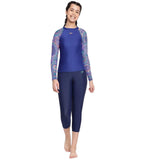 Girl's Allover Long Sleeve Suntop - Ammonite  &  Soft Coral_2
