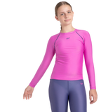 Girl's Endura Brite Long Sleeve Suntop - Neon Violet & Hapuna Blue