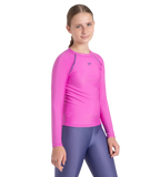 Girl's Endura Brite Long Sleeve Suntop - Neon Violet & Hapuna Blue