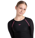Girl's Endurance 10 Long Sleeve Suntop - Black & Fandango Pink