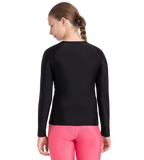 Girl's Endurance 10 Long Sleeve Suntop - Black & Fandango Pink