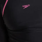 Girl's Endurance 10 Long Sleeve Suntop - Black & Fandango Pink