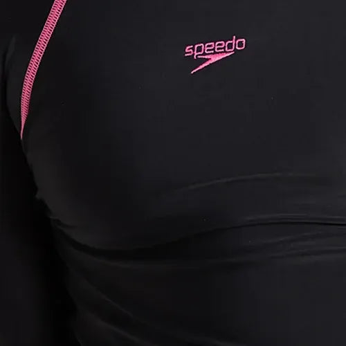 Girl's Endurance 10 Long Sleeve Suntop - Black & Fandango Pink