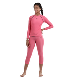 Girl's Recycled Endura Brite Long sleeve Suntop - Fandango Pink & True Navy