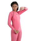 Girl's Recycled Endura Brite Long sleeve Suntop - Fandango Pink & True Navy