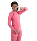 Girl's Recycled Endura Brite Long sleeve Suntop - Fandango Pink & True Navy