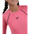 Girl's Recycled Endura Brite Long sleeve Suntop - Fandango Pink & True Navy