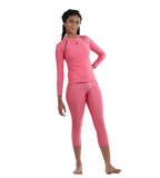 Girl's Recycled Endura Brite Long sleeve Suntop - Fandango Pink & True Navy